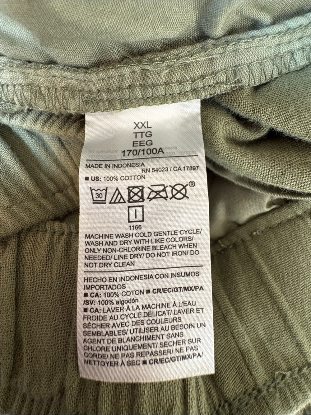 Old Navy High-Rise Wide-Leg Cotton Linen-Look Pants Sage Green Size XXL - Picture 4 of 5